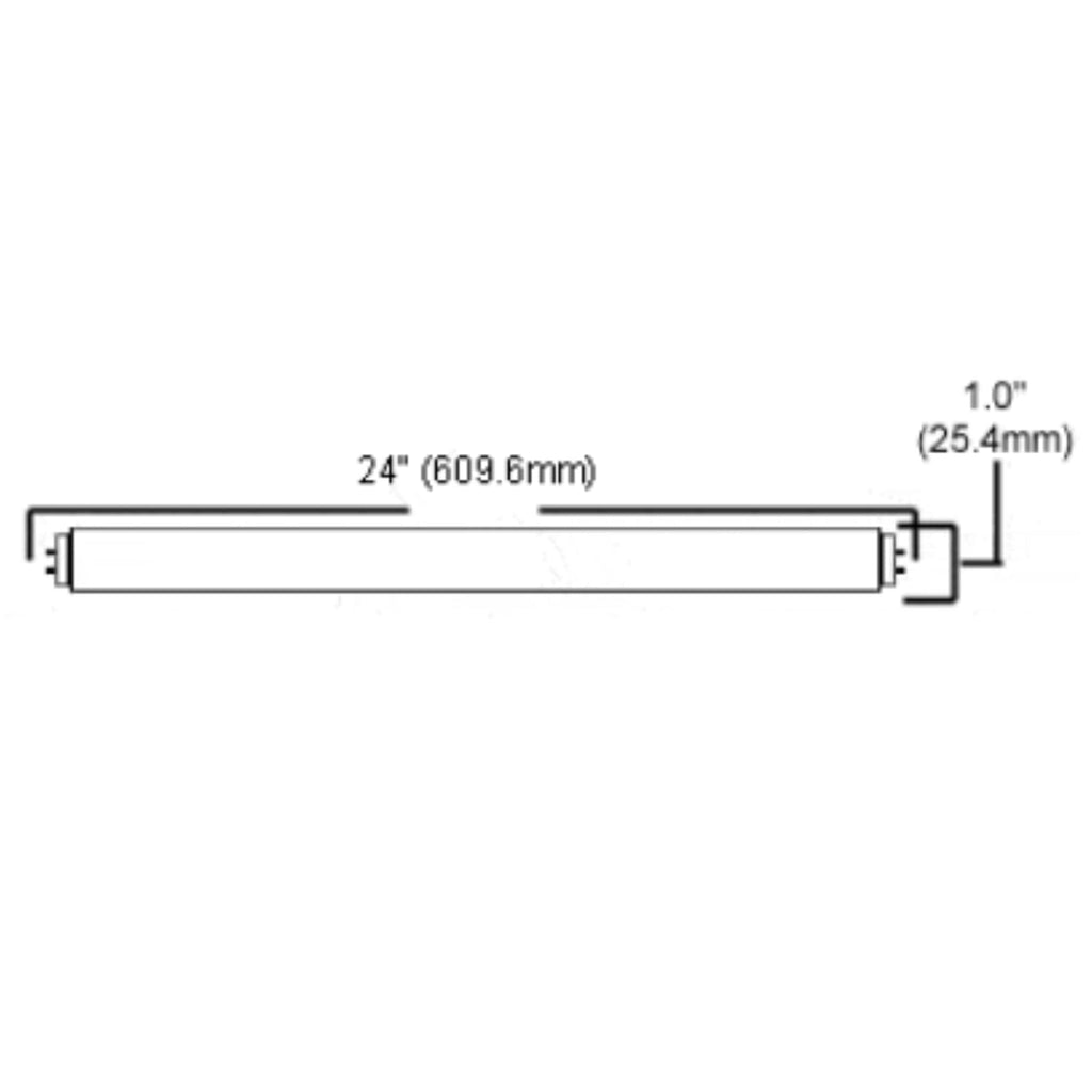 24 Inch T8 Fluorescent Tube Light Bulb 17W 3000K Soft White G13 Bi-Pin Base Pack of 25 P902603
