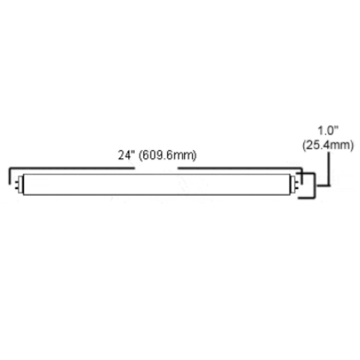 24 Inch T8 Fluorescent Tube Light Bulb 17W 3000K Soft White G13 Bi-Pin Base Pack of 25 P902603