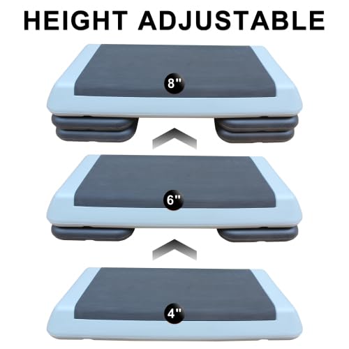 Adjustable Exercise Step Platform with 4 Stackable Risers G5180
