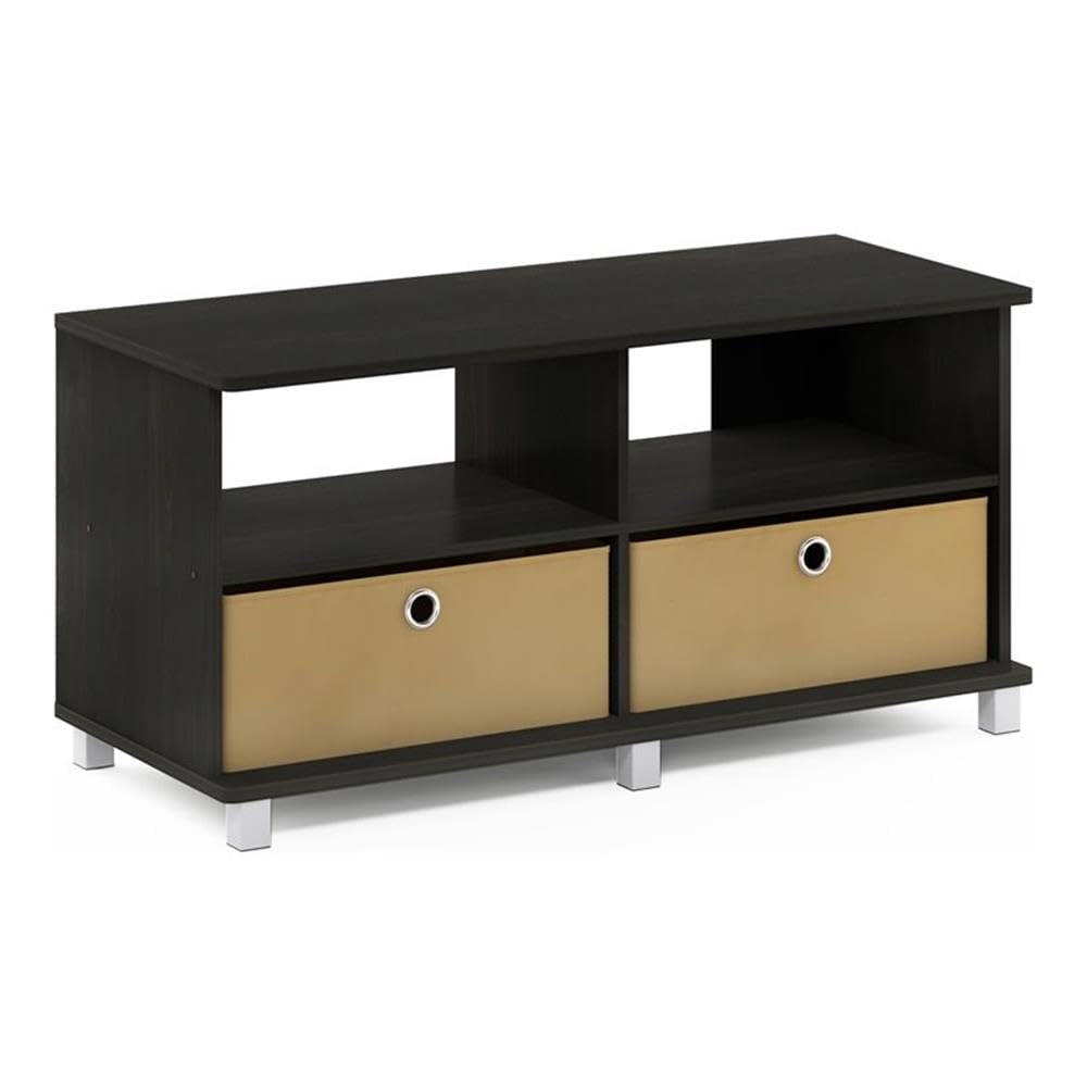 Espresso Brown Entertainment Center with 2 Bin Drawers C12422