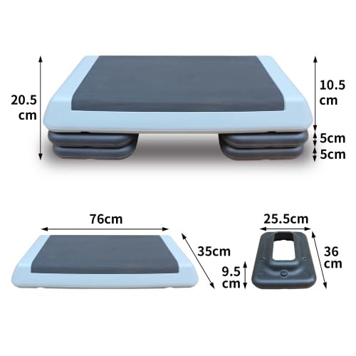 Adjustable Exercise Step Platform with 4 Stackable Risers G5180