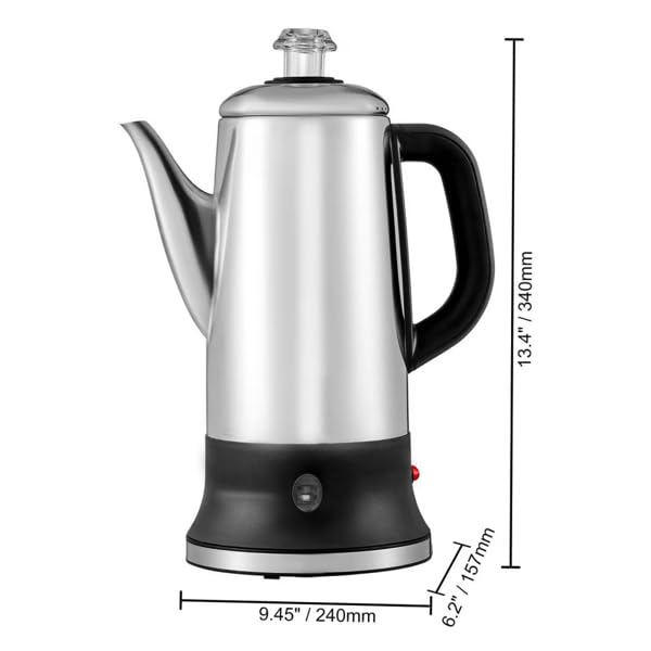 12-Cup Stainless Steel Electric Percolator Coffee Maker F4945