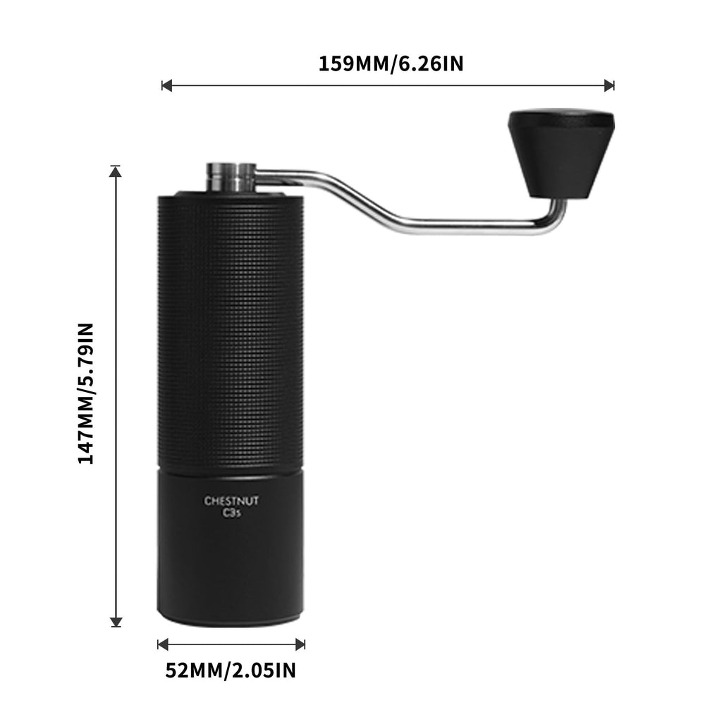 Manual Coffee Grinder Stainless Steel Conical Burr Black Q473707