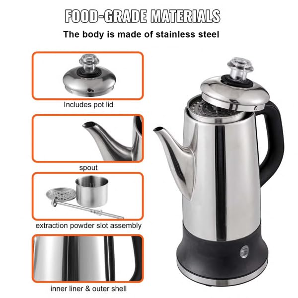 12-Cup Stainless Steel Electric Percolator Coffee Maker F4945