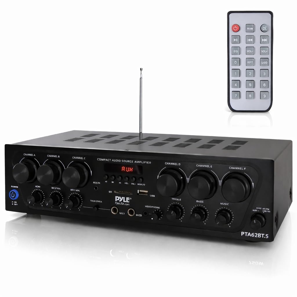6 Channel 750 Watt Bluetooth Wireless Home Amplifier J67455