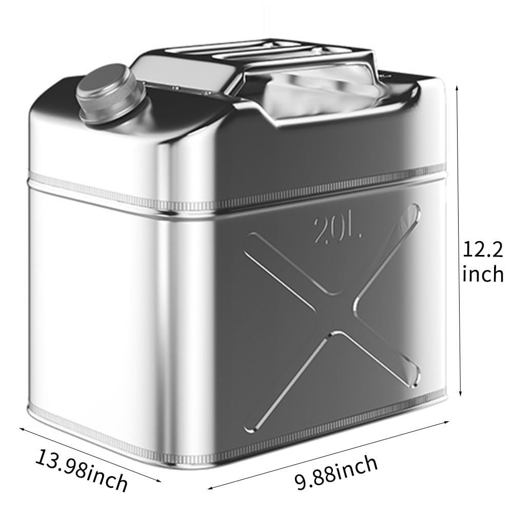 5 Gallon 304 Stainless Steel Oil Storage Can with Spout K48625