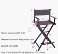 Professional Makeup Artist Director's Chair Aluminum Portable Folding Chair Gold Color (Black) G787