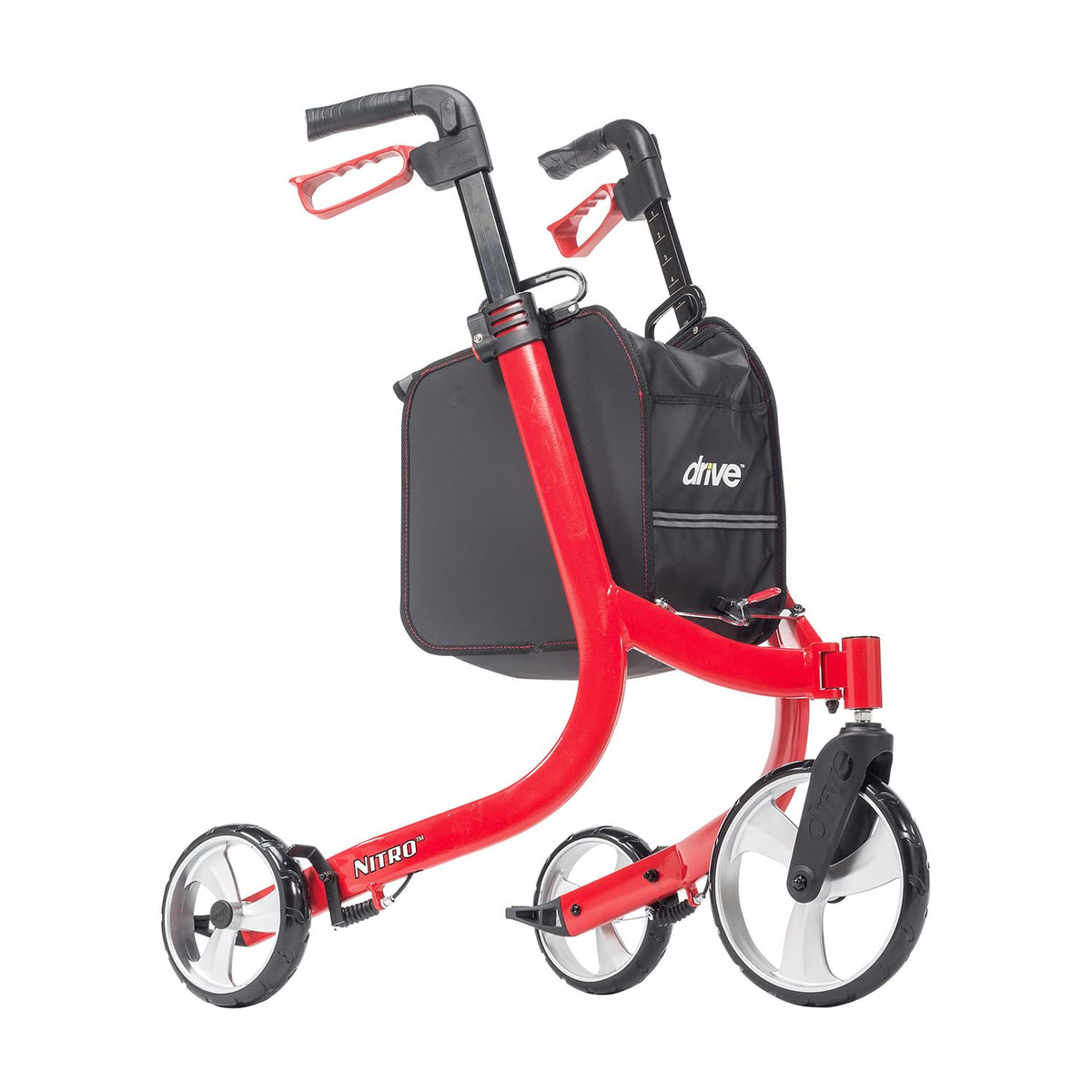 Red 3 Wheel Rollator Walker K571