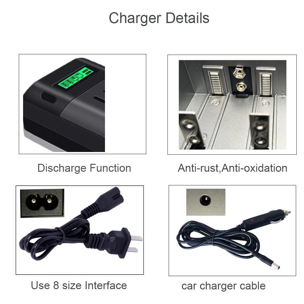 6 Pack Rechargeable D Batteries with Charger U538756