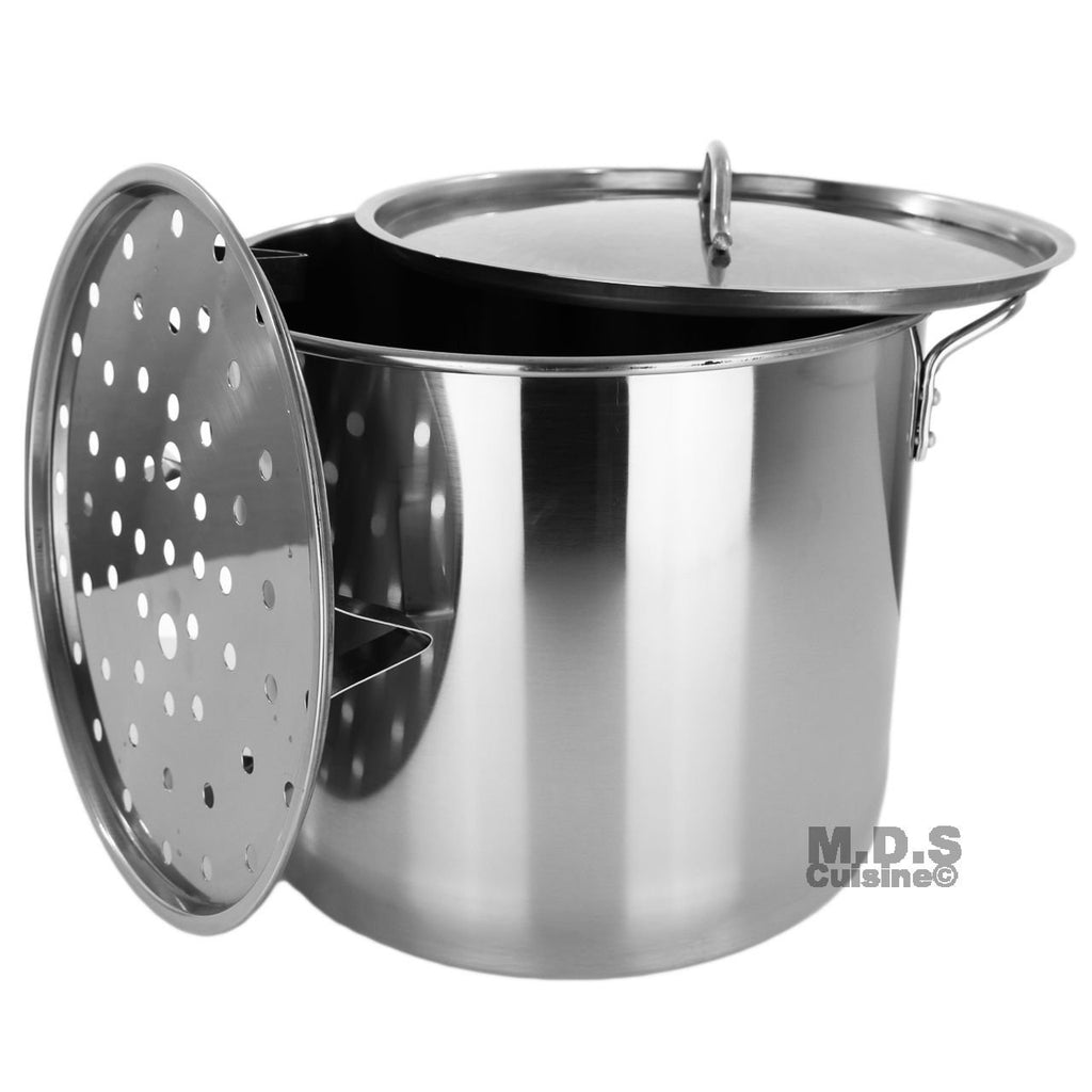 40QT Stainless Steel Stock Pot with Lid E72203