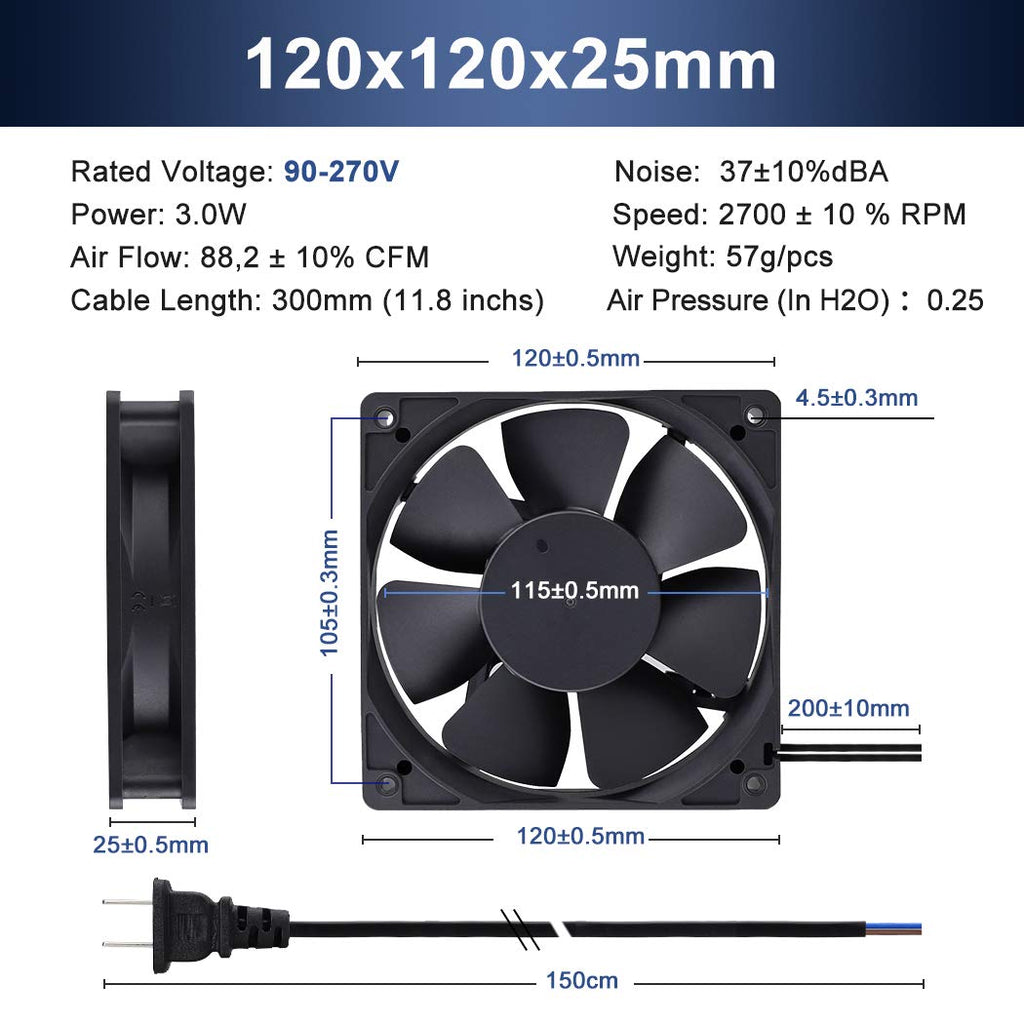 80mm 120mm AC Cooling Fan 2 Pack Z9872