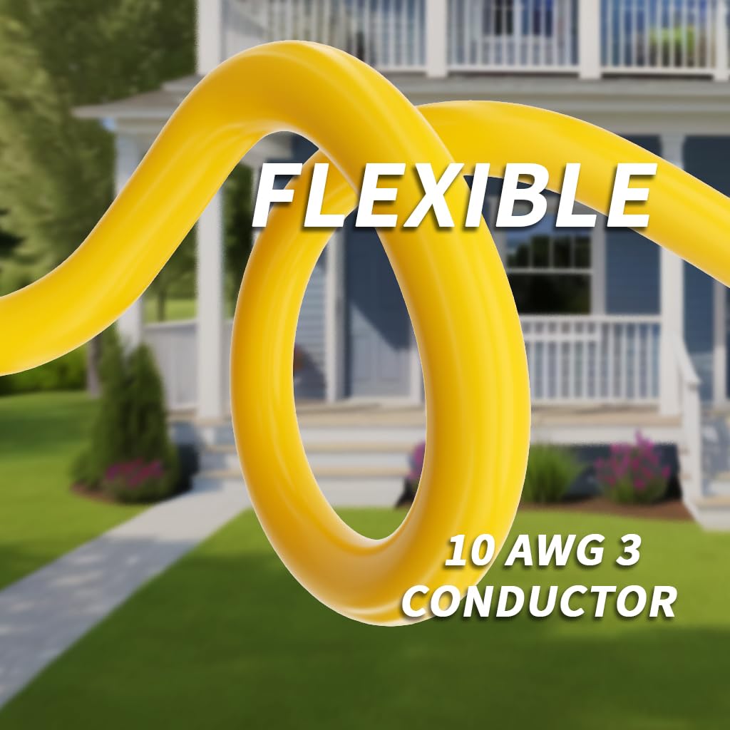 100ft 10 Gauge Waterproof Outdoor Extension Cord Yellow W773652