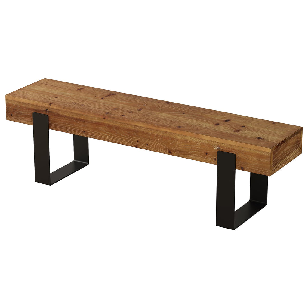 Solid Wooden Entryway Bench with Metal Legs T982588