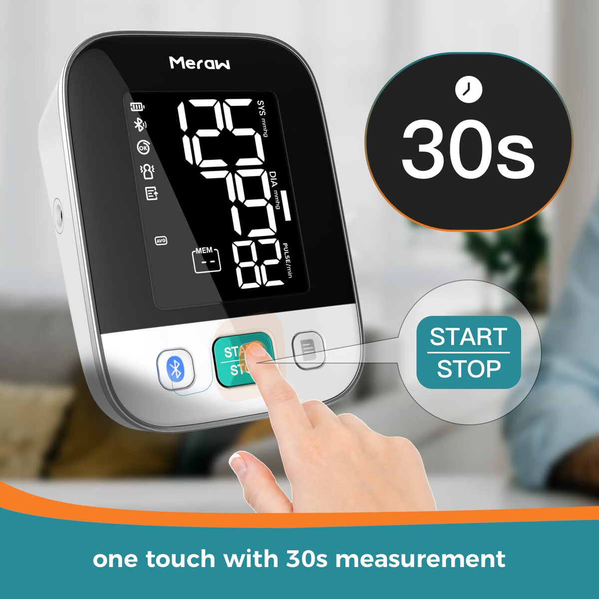 White Automatic Blood Pressure Monitor with Bluetooth F7230