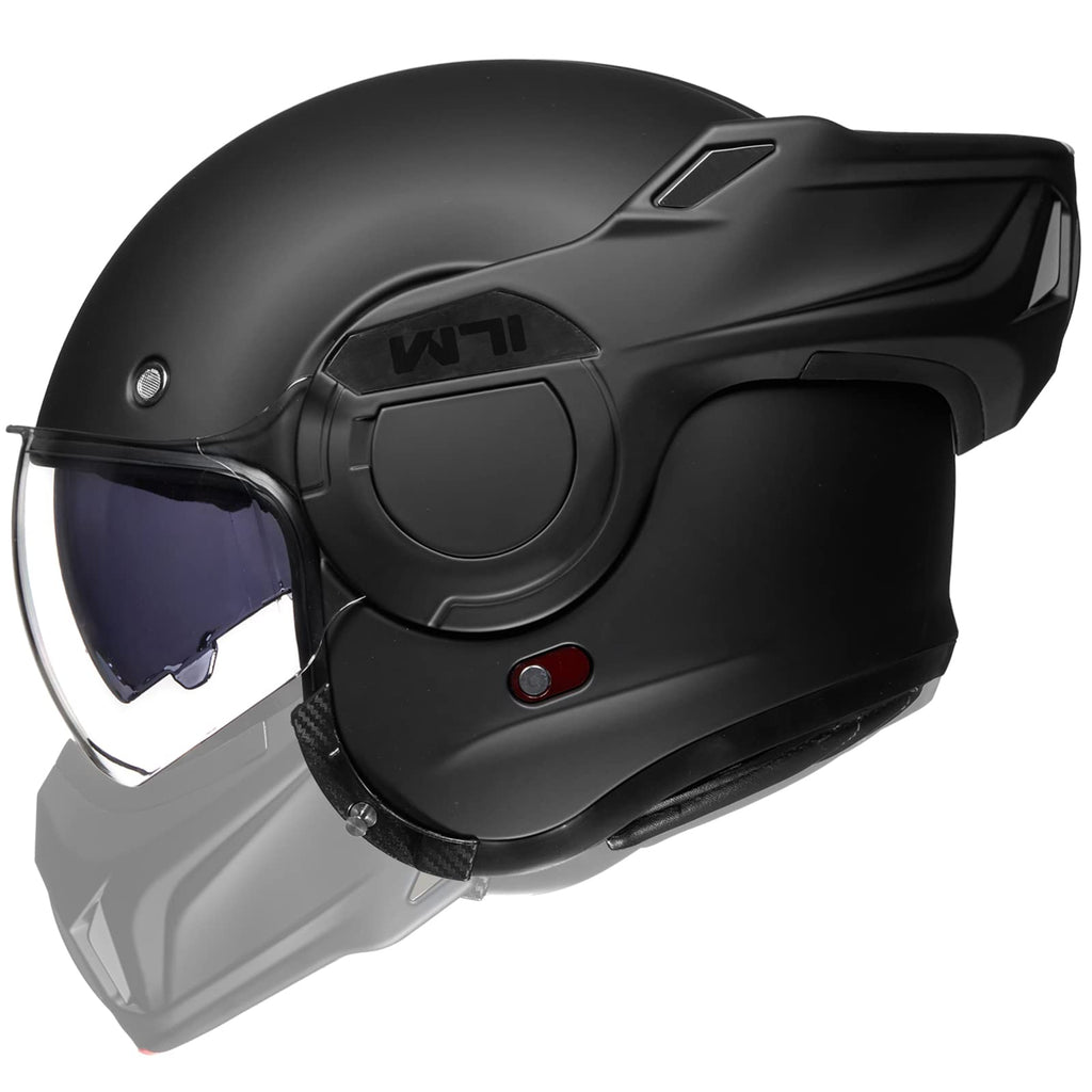 Matte Black Full Face Modular Motorcycle Helmet I98677