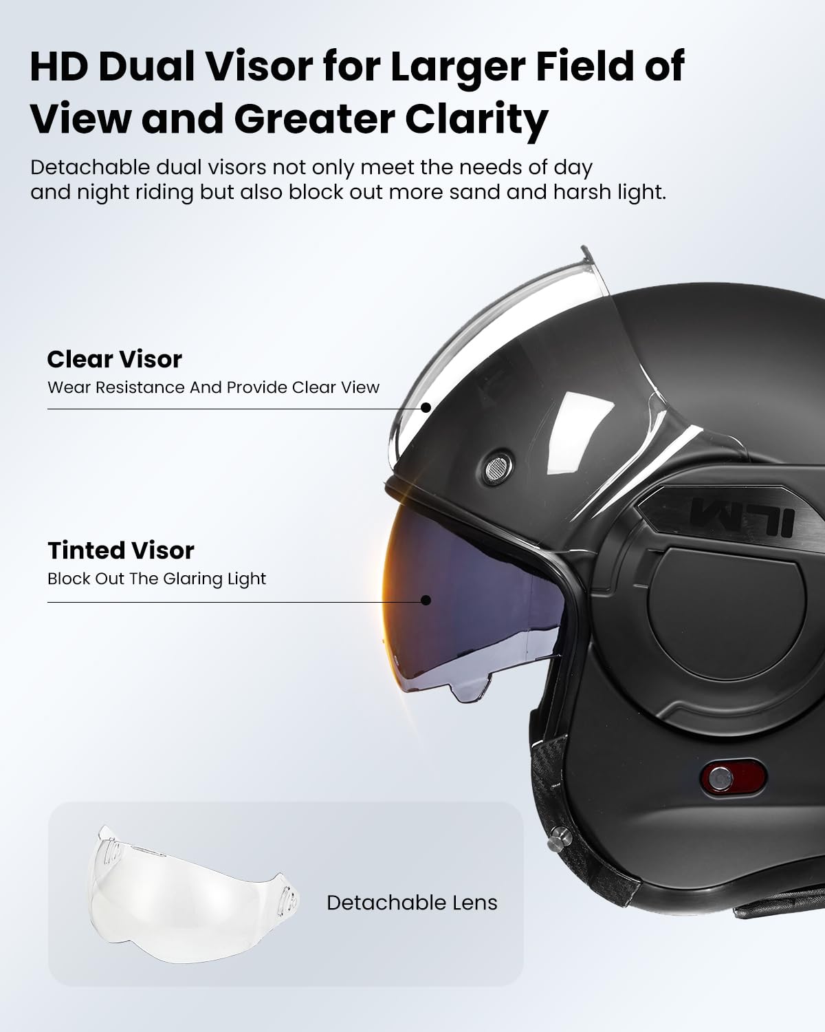 Matte Black Full Face Modular Motorcycle Helmet I98677