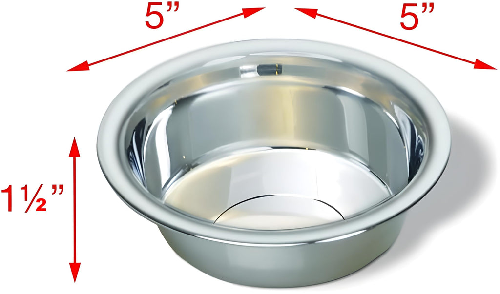 4 Pack Stainless Steel Cat & Dog Bowls, 8 oz Each R7304