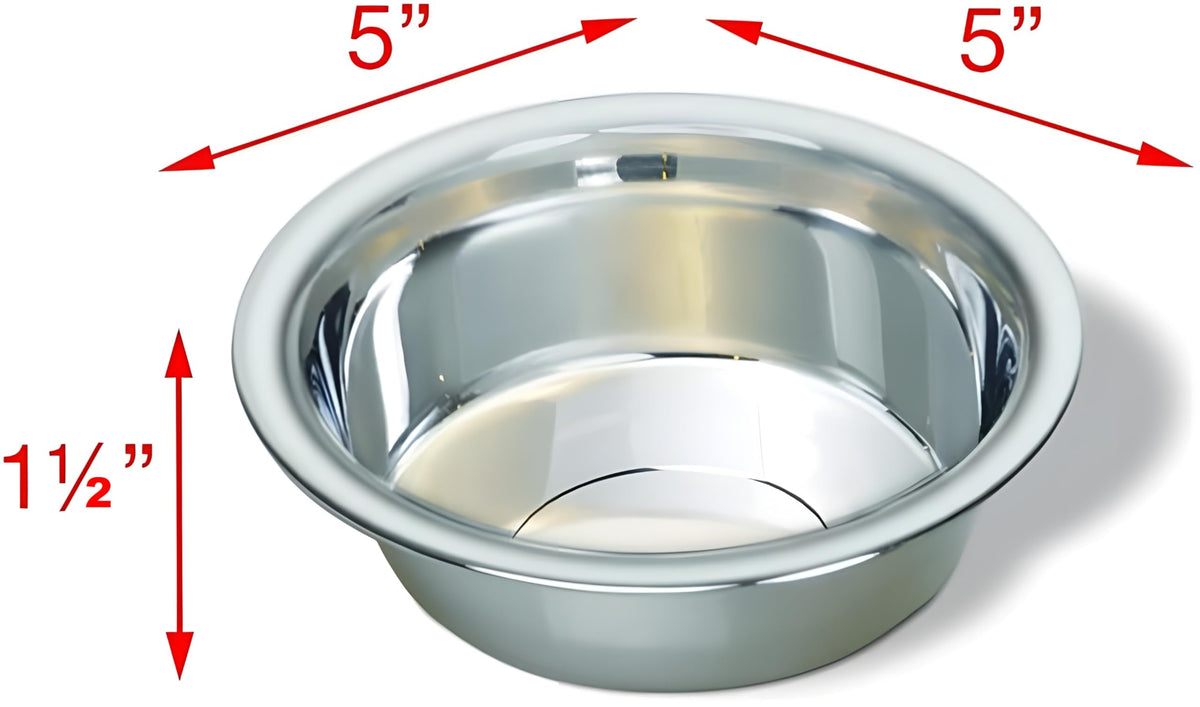 4 Pack Stainless Steel Cat & Dog Bowls, 8 oz Each R7304