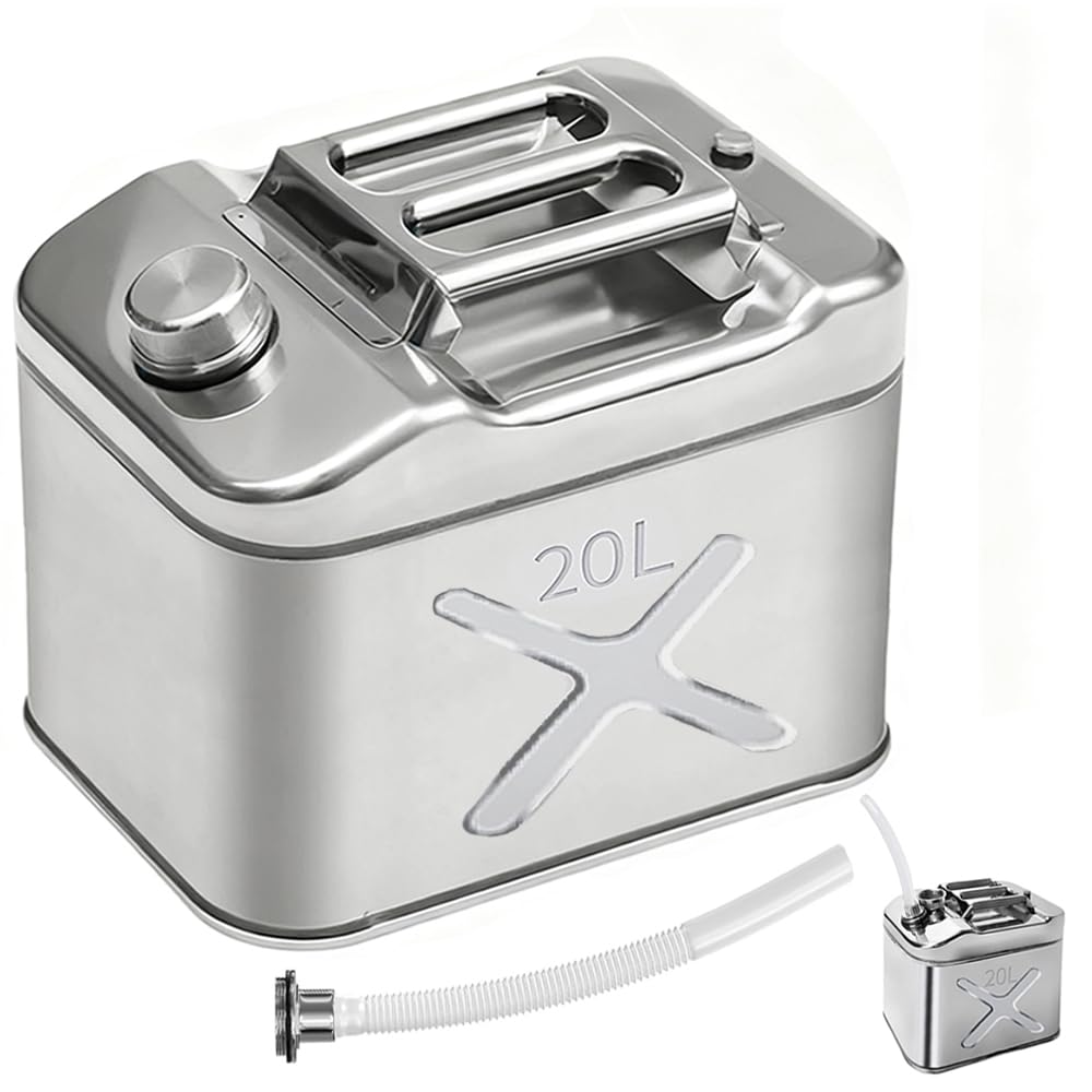 5 Gallon 304 Stainless Steel Oil Storage Can with Spout K48625
