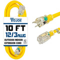 Yellow 12 Gauge 10 ft Extension Cord B346757