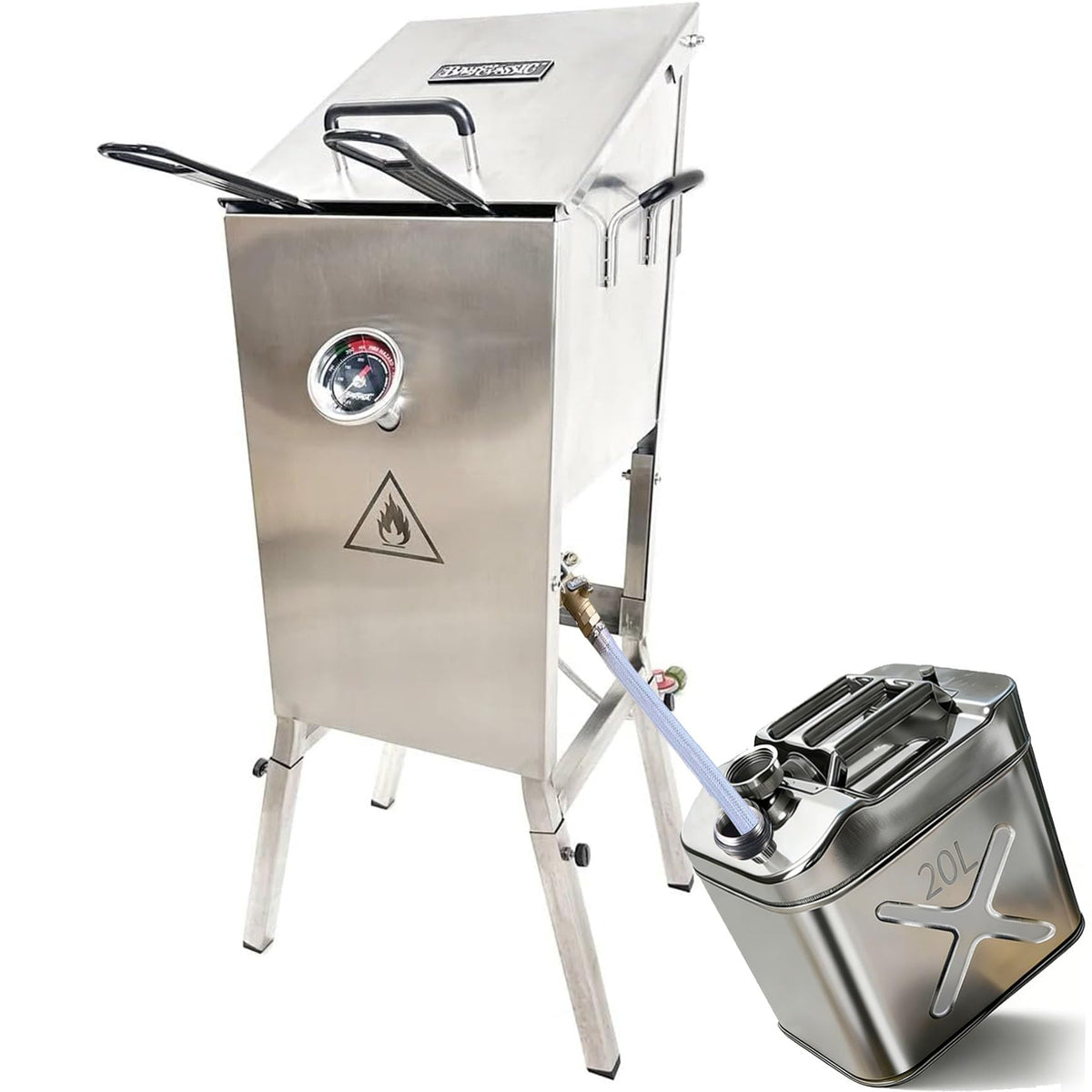 5 Gallon 304 Stainless Steel Oil Storage Can with Spout K48625