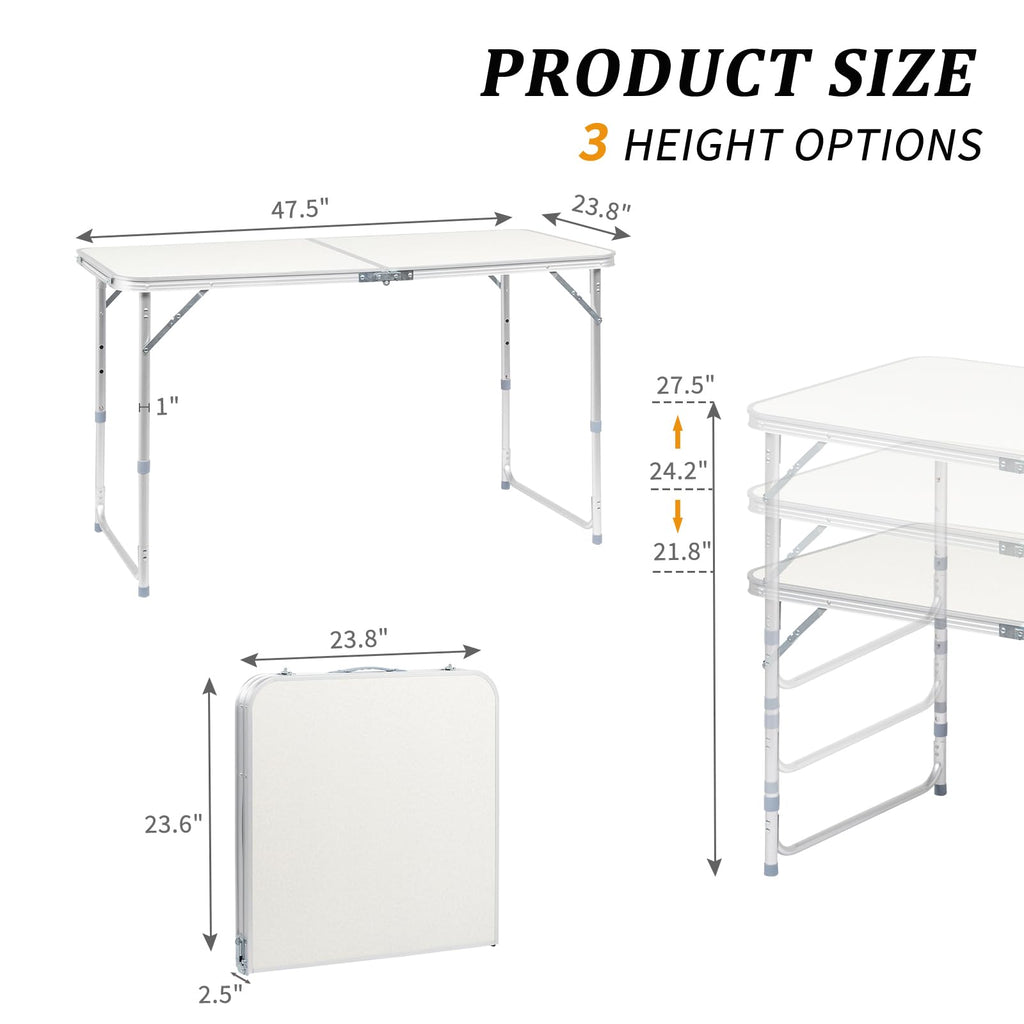 Folding Portable Camping Table White I42780