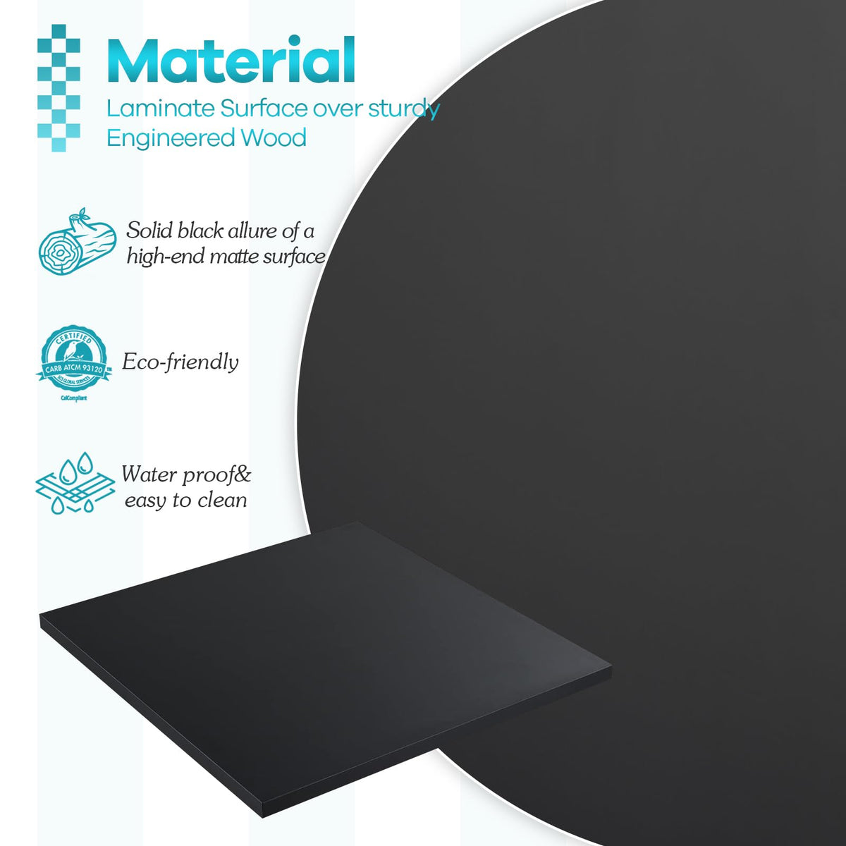 24 x 24 inches Square Melamine Table Top Pack of 2 H532