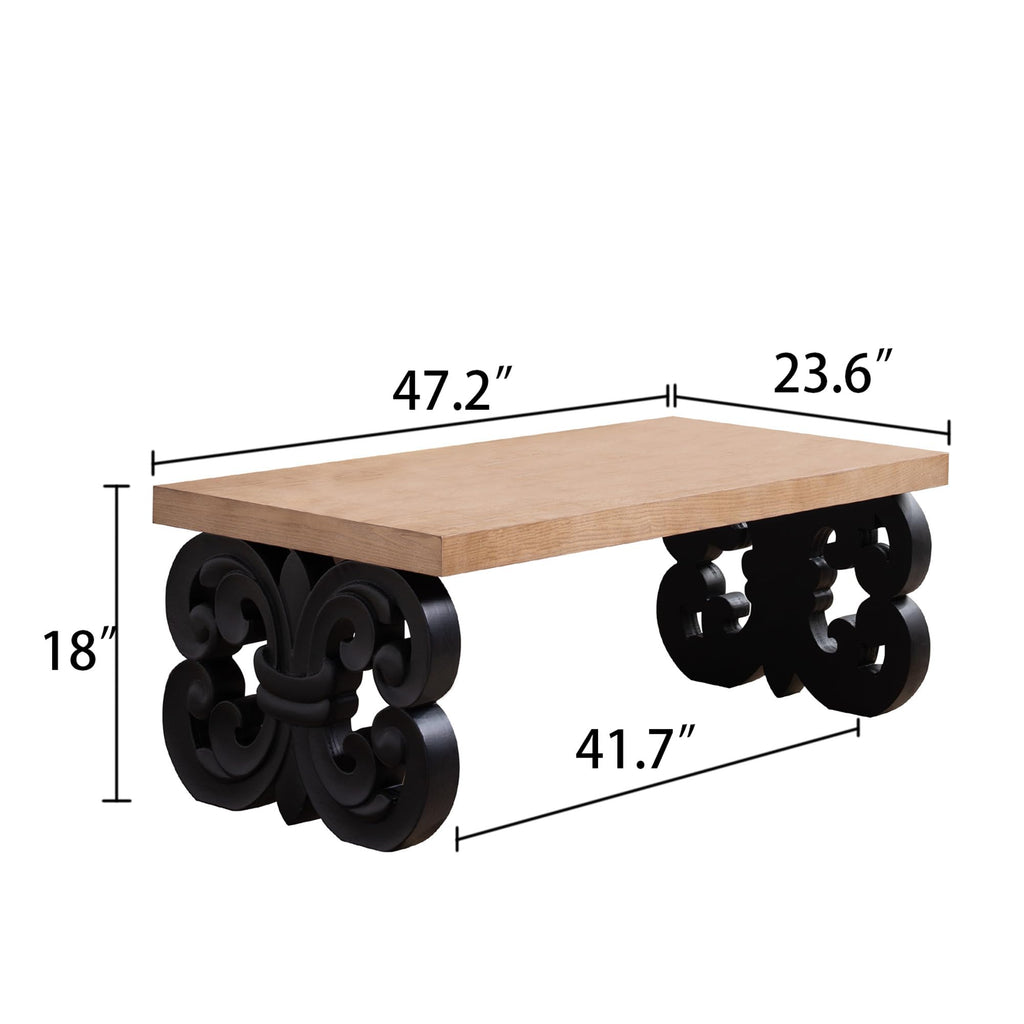 Rectangle Coffee Table with Wood Top Q976997