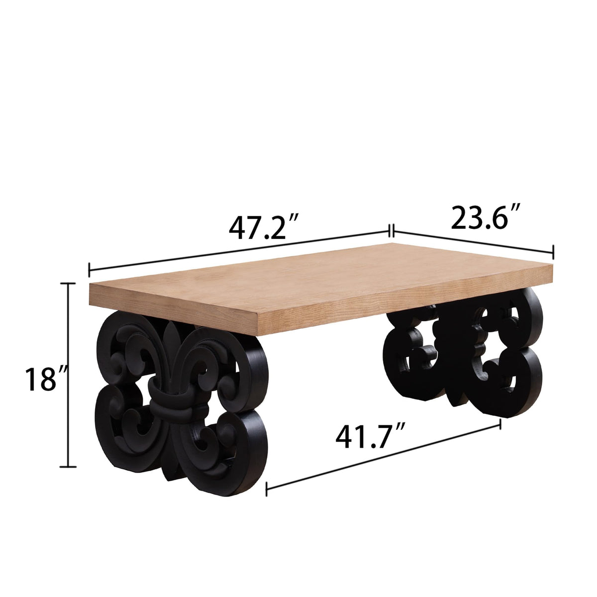 Rectangle Coffee Table with Wood Top Q976997