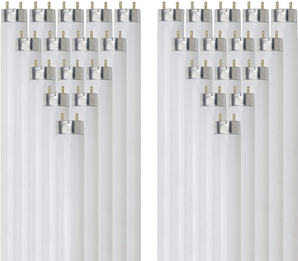 T8 Fluorescent Tube Light Bulb 25W 4100K Cool White G13 Pack of 30 B35412