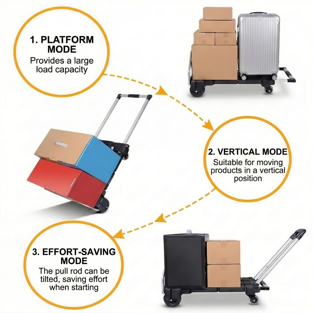3-in-1 Folding Hand Truck 500 lbs Capacity Y6486