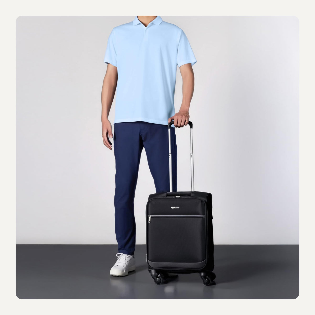 18" Medium Expandable Softside Suitcase with Spinner Wheels, Black T333