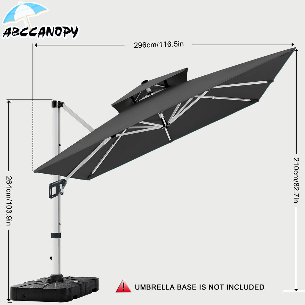 Cantilever Double Top Outdoor Offset Umbrella with 360° Rotation K303