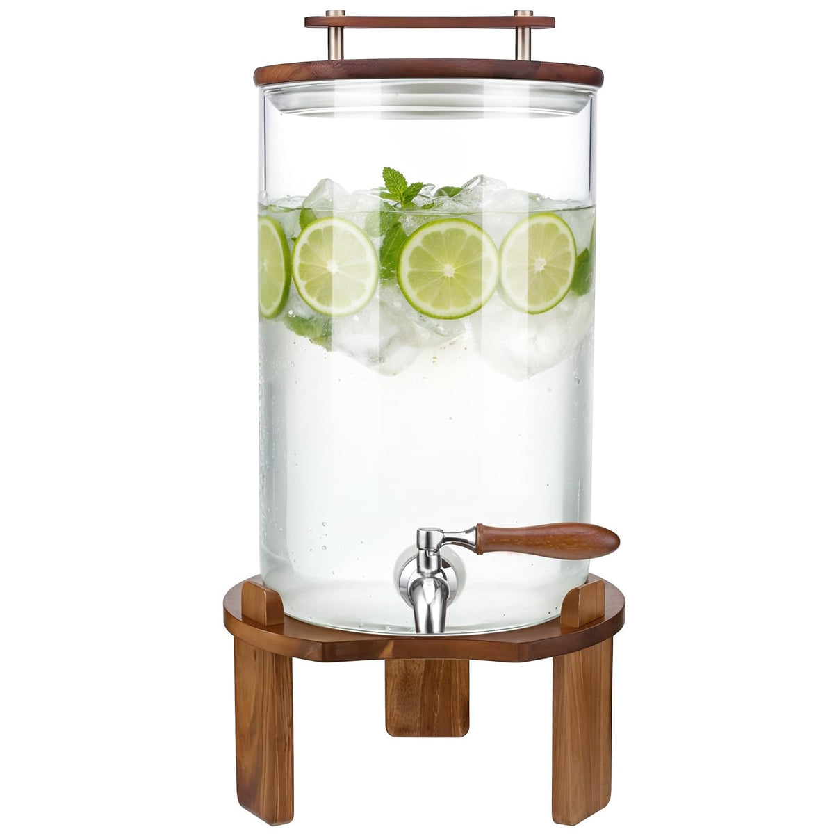 2.1 Gallon Glass Beverage Dispenser with Stand and Stainless Steel Spigot A584432