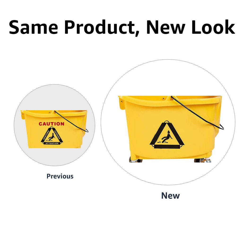 Rectangular Mop Bucket with Down Press Wringer Combo, 35-Quart, Yellow X596