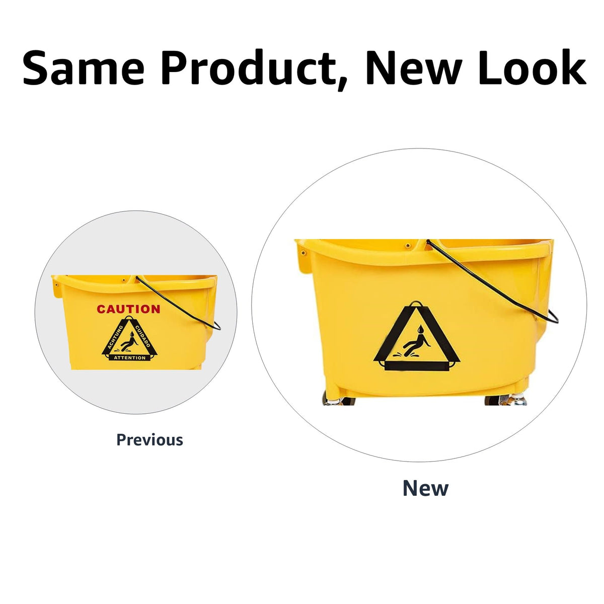 Rectangular Mop Bucket with Down Press Wringer Combo, 35-Quart, Yellow X596