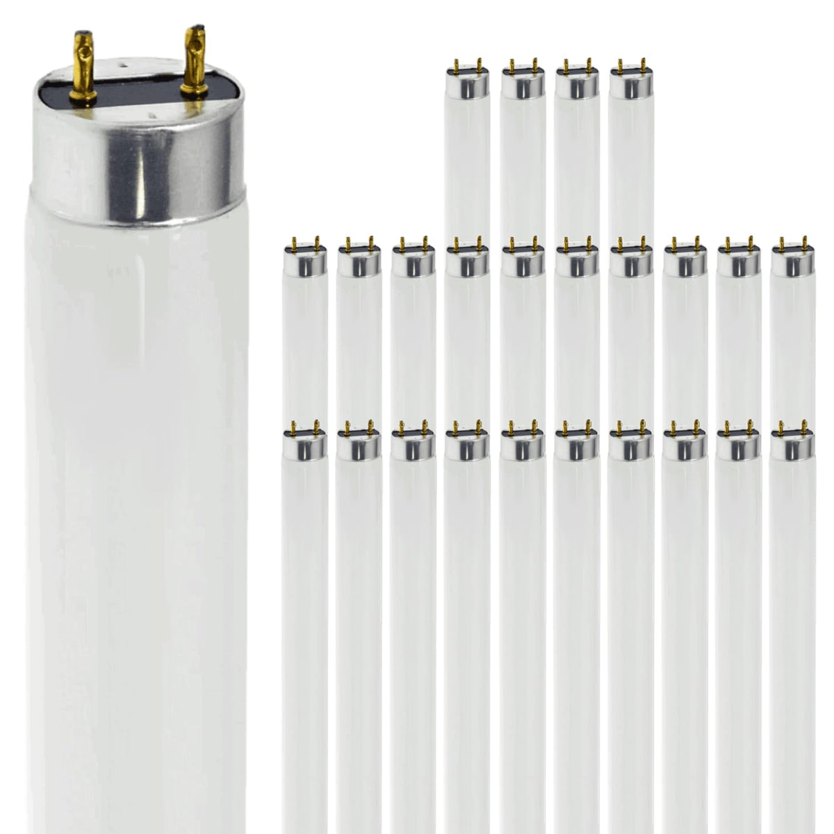24 Inch T8 Fluorescent Tube Light Bulb 17W 3000K Soft White G13 Bi-Pin Base Pack of 25 P902603