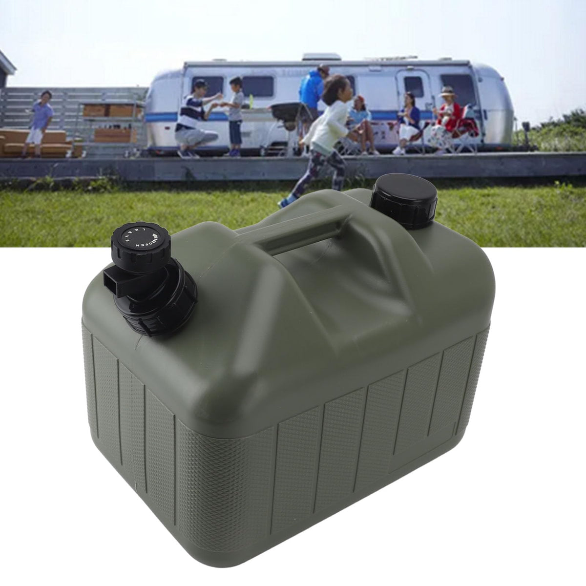 10L Green Camping Water Container with Faucet N47307