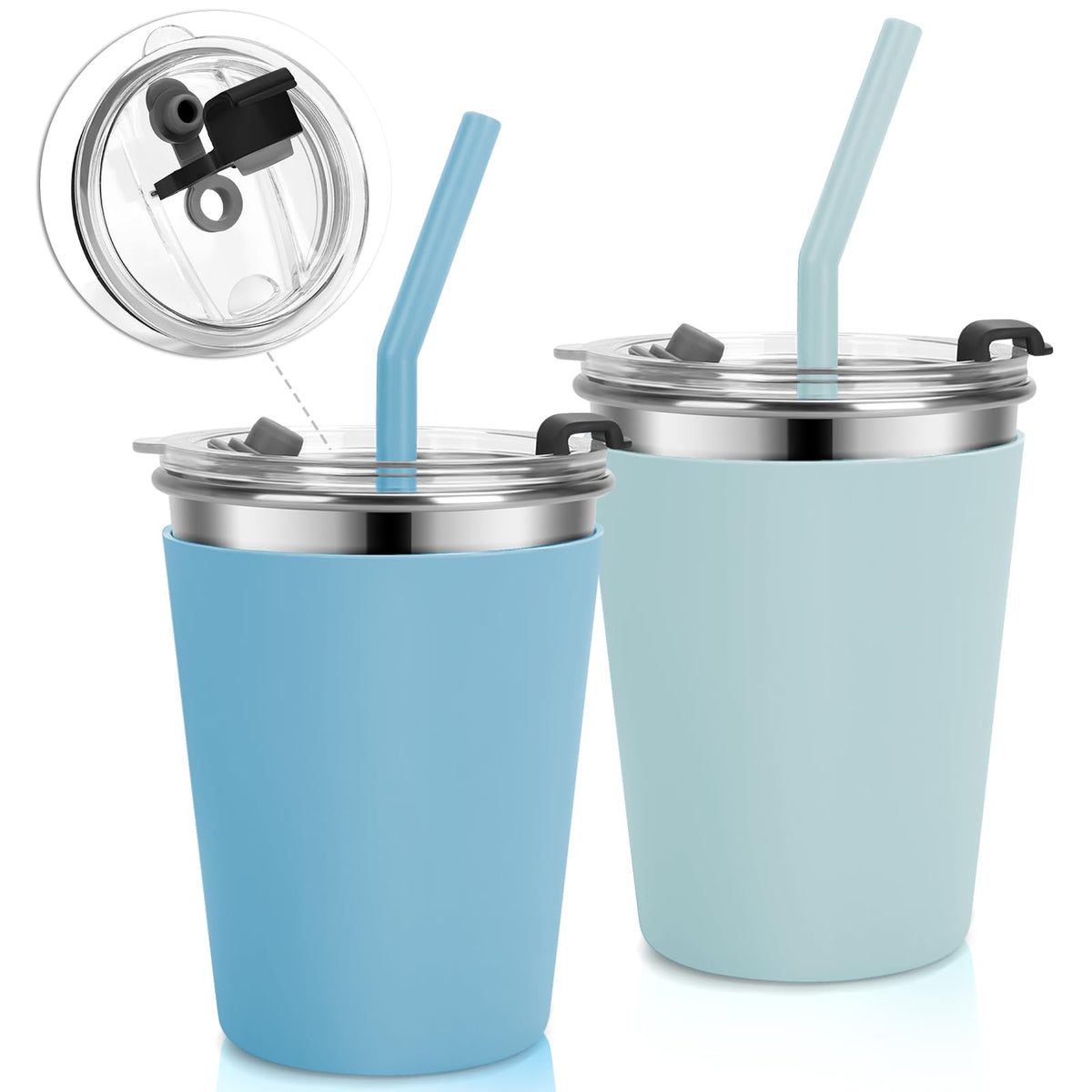 Stainless Steel Kids Cups with Lids, 12oz Spill Proof, 2 Pack M27724