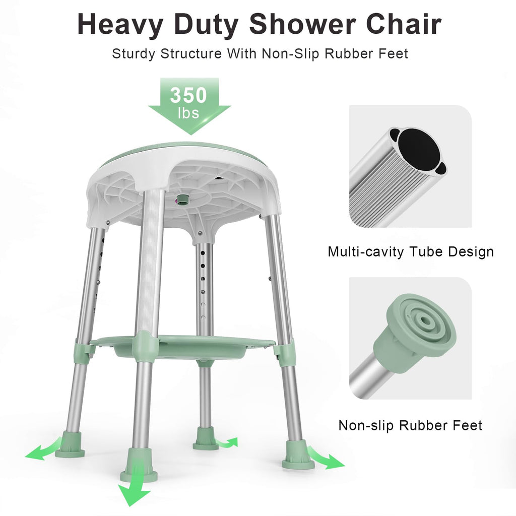 Adjustable Swivel Shower Chair with Storage Tray P944