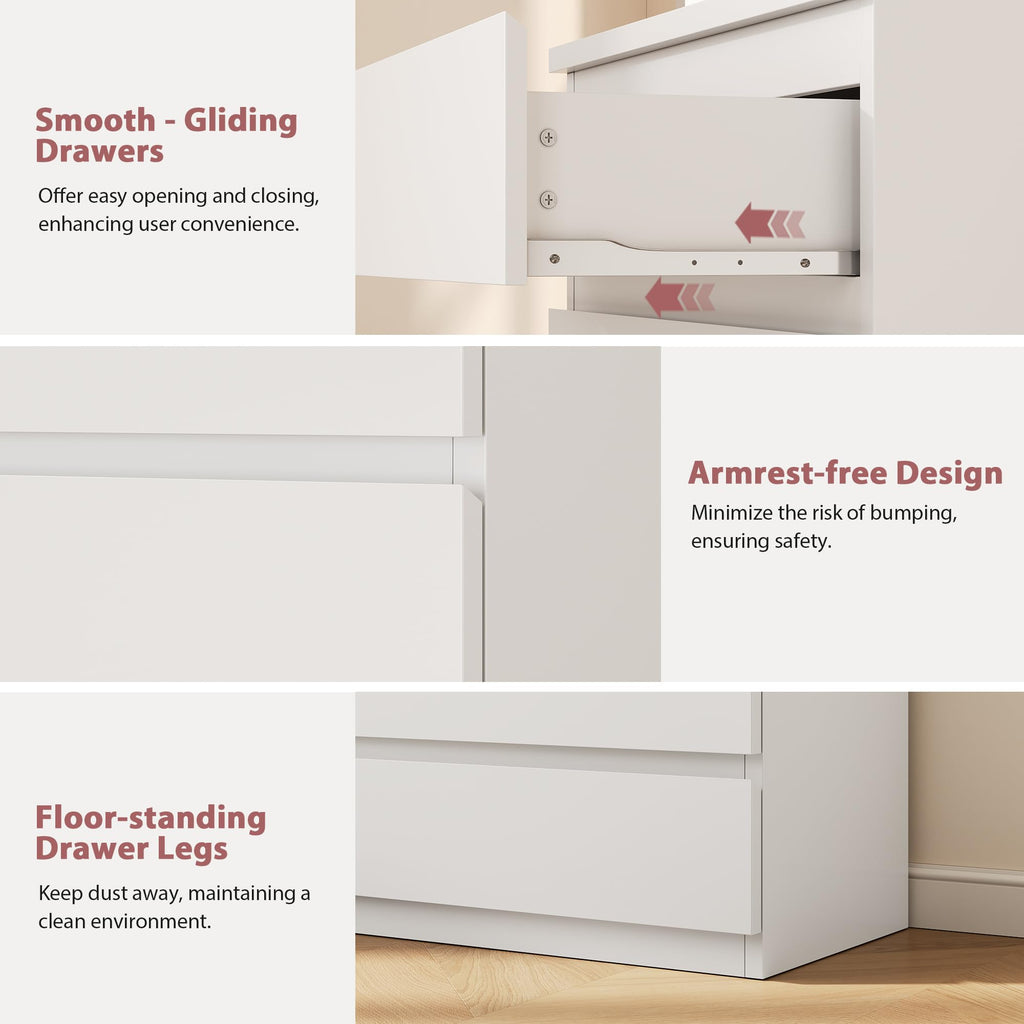 White 5 Drawer Dresser Chest of Drawers T81319