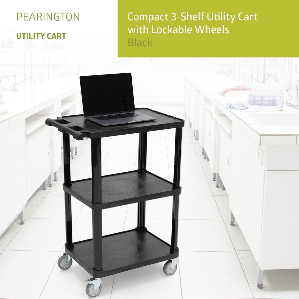 3-Tier Plastic Utility Cart with Lockable Wheels T676