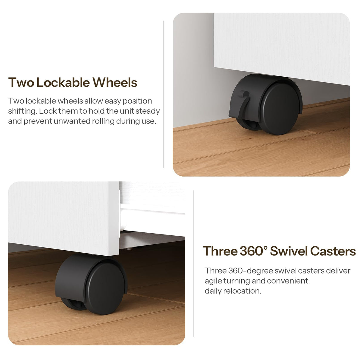 2 Drawers Rolling File Cabinet S8424