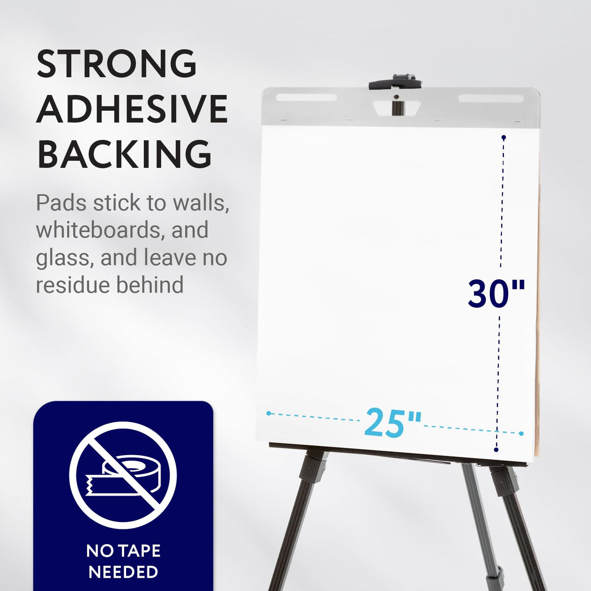 Sticky Easel Pads, White, 25 x 30 in, Pack of 5, 150 Sheets P76470