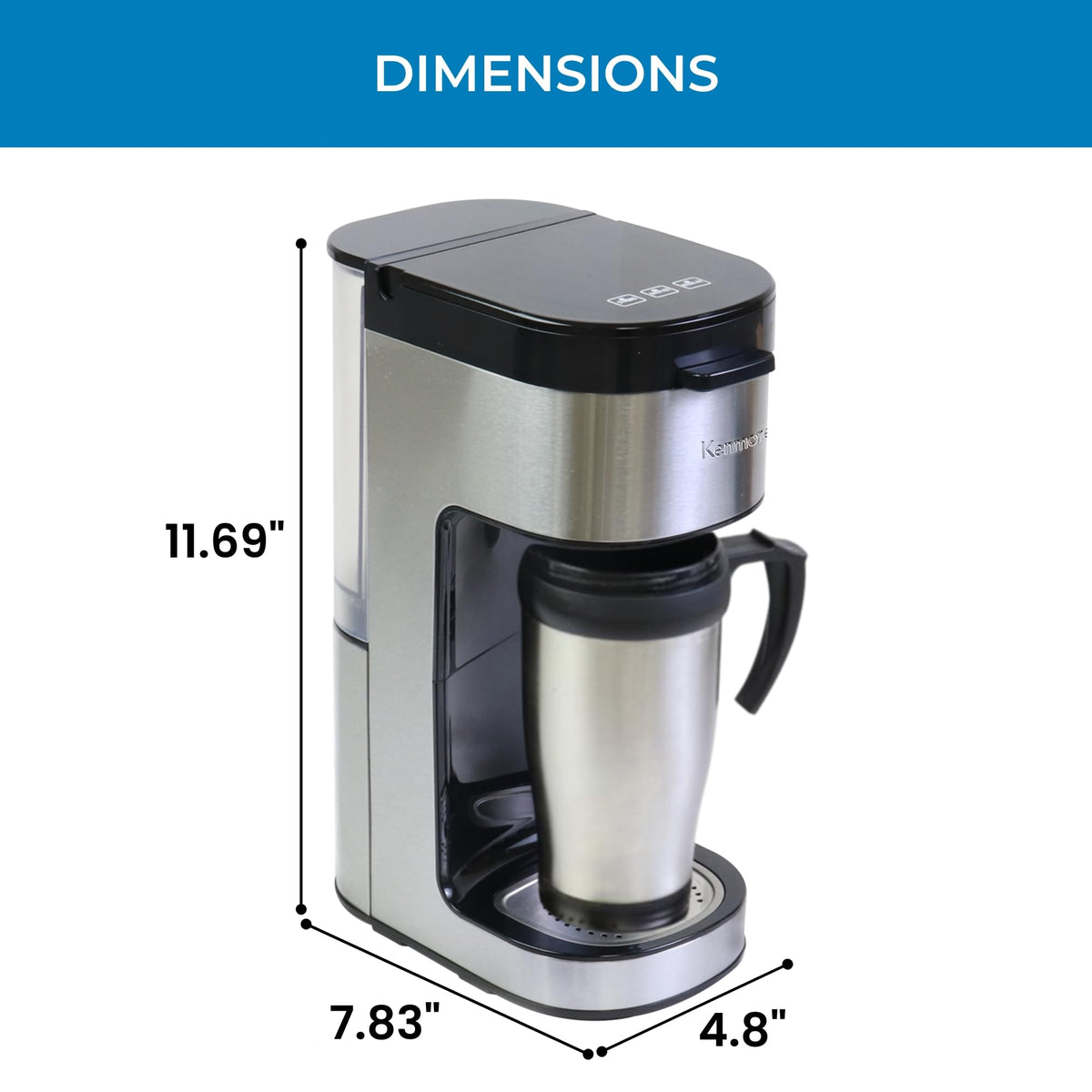 Single Serve Coffee Maker 6–12 Oz Black J81743