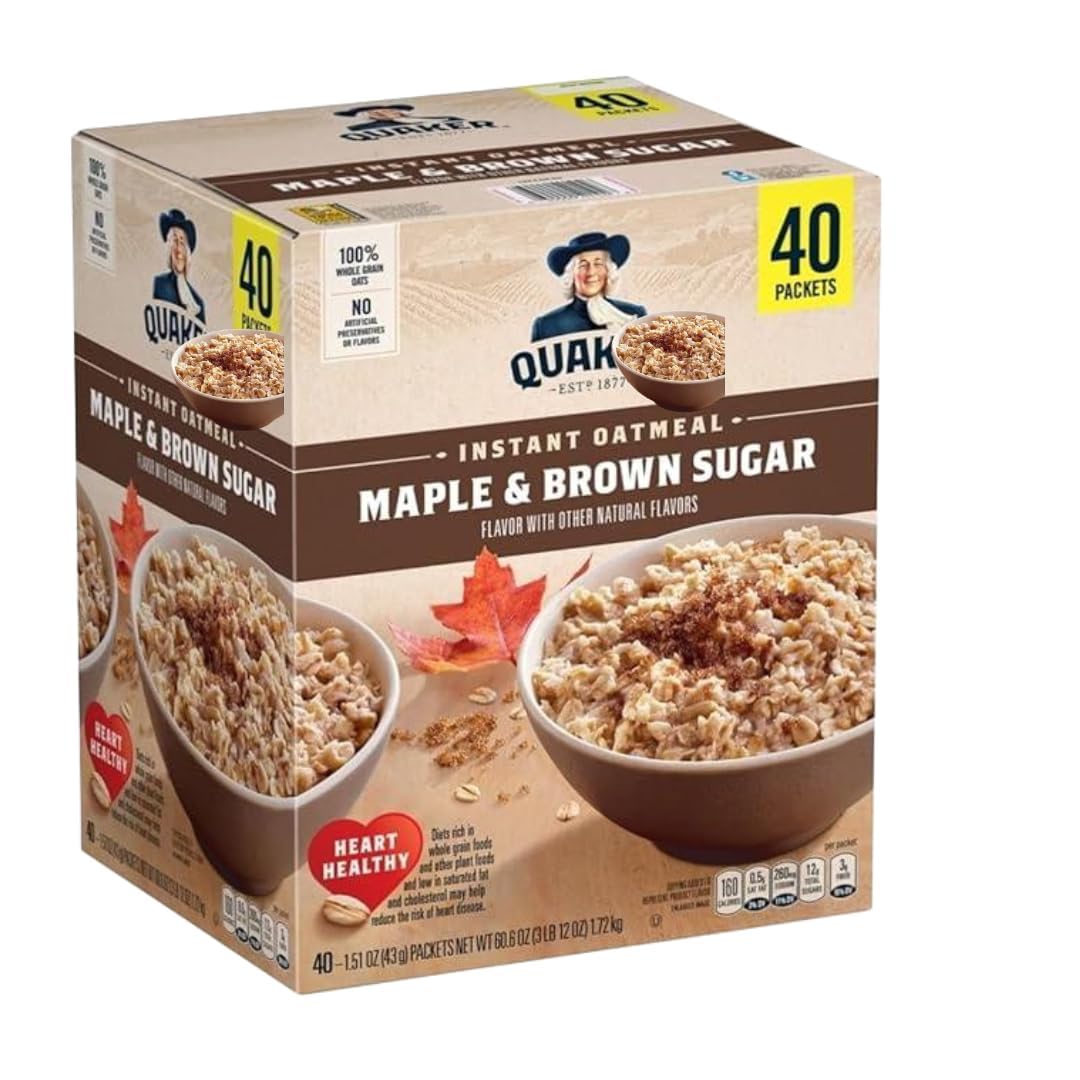 Instant Oatmeal Maple Brown Sugar 1.51 oz 40 Count W1652