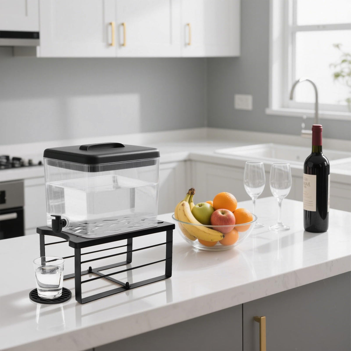 Water Filter Dispenser Stand with Silicone Coaster G786472