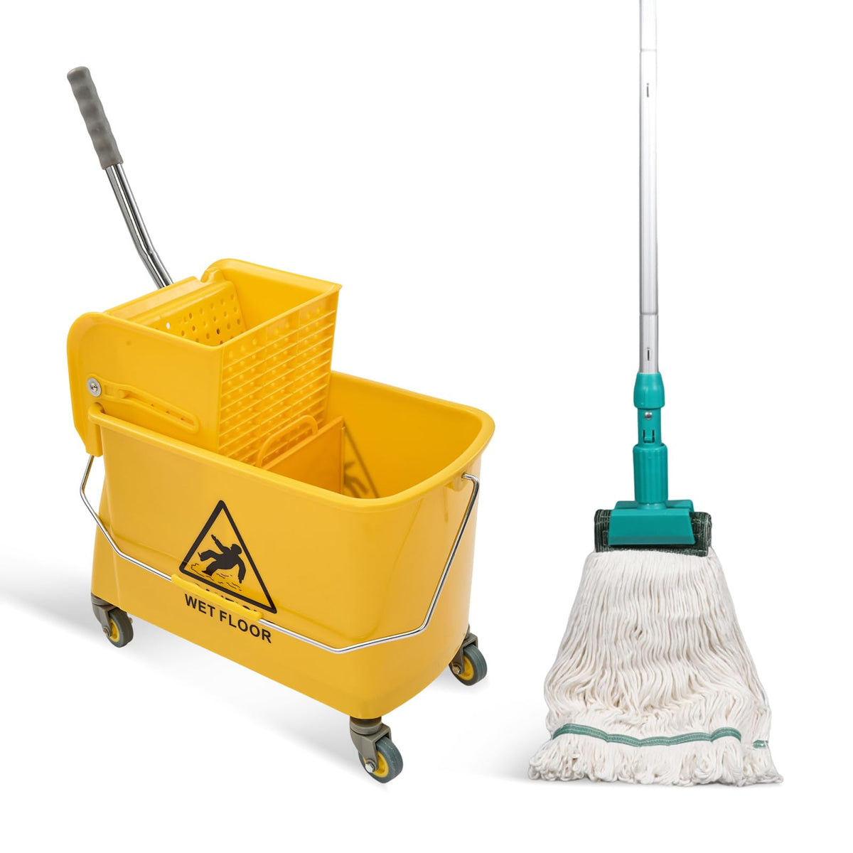 22 Quart Wheeled Mop Bucket with Wringer W165002