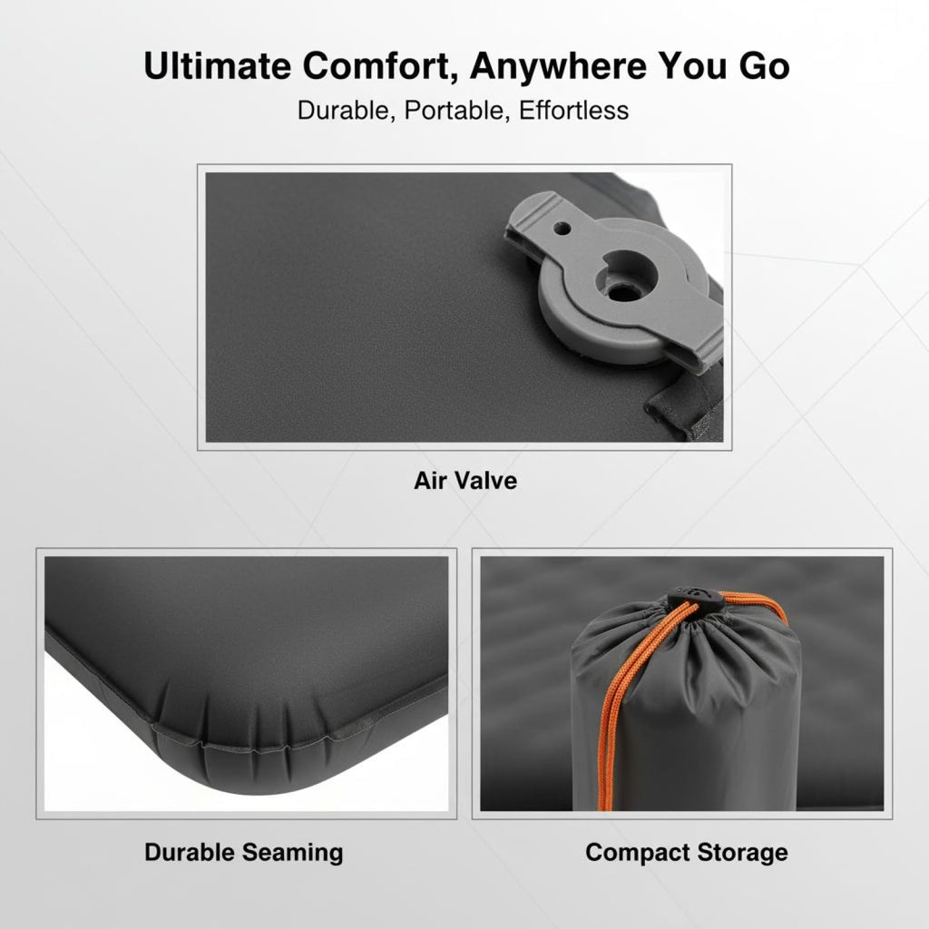 2 Pcs Inflatable Nylon TPU Seat Cushion E189