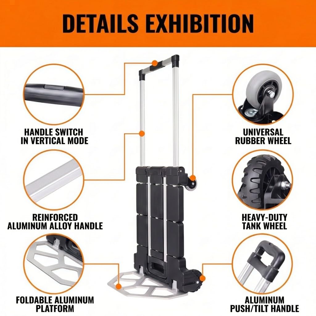 3-in-1 Folding Hand Truck 500 lbs Capacity Y6486